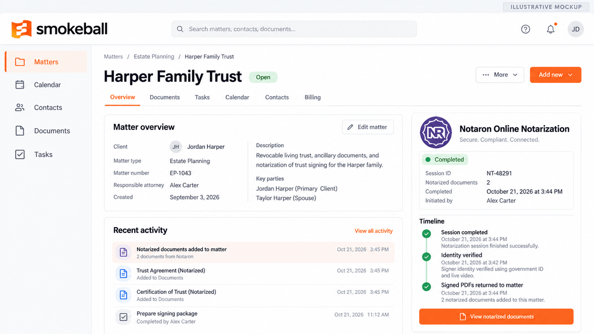 Notaron Becomes the First Online Notary Platform Available to Smokeball Users