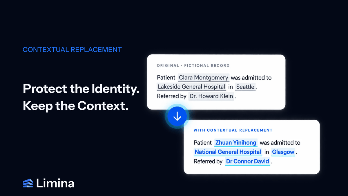 Limina Launches Contextual Replacement, Bringing Context-Preserving Synthetic Values to Data De-identification
