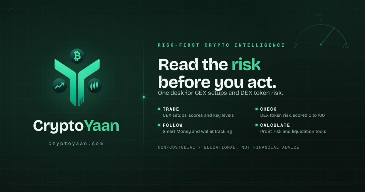 CryptoYaan launches risk-first crypto intelligence platform for CEX analysis and DEX token risk checks
