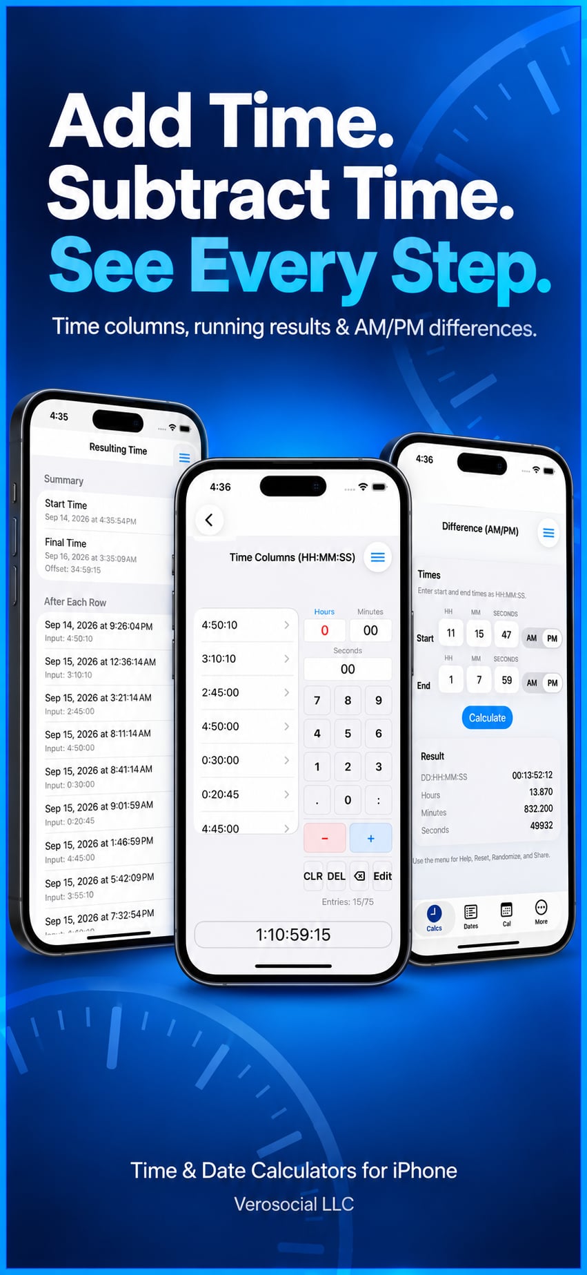 Verosocial LLC Relaunches Time & Date Work Calculator for iPhone, iPad and Apple Watch Verosocial LLC Relaunches Time & Date Work Calculator for iPhone, iPad and Apple Watch