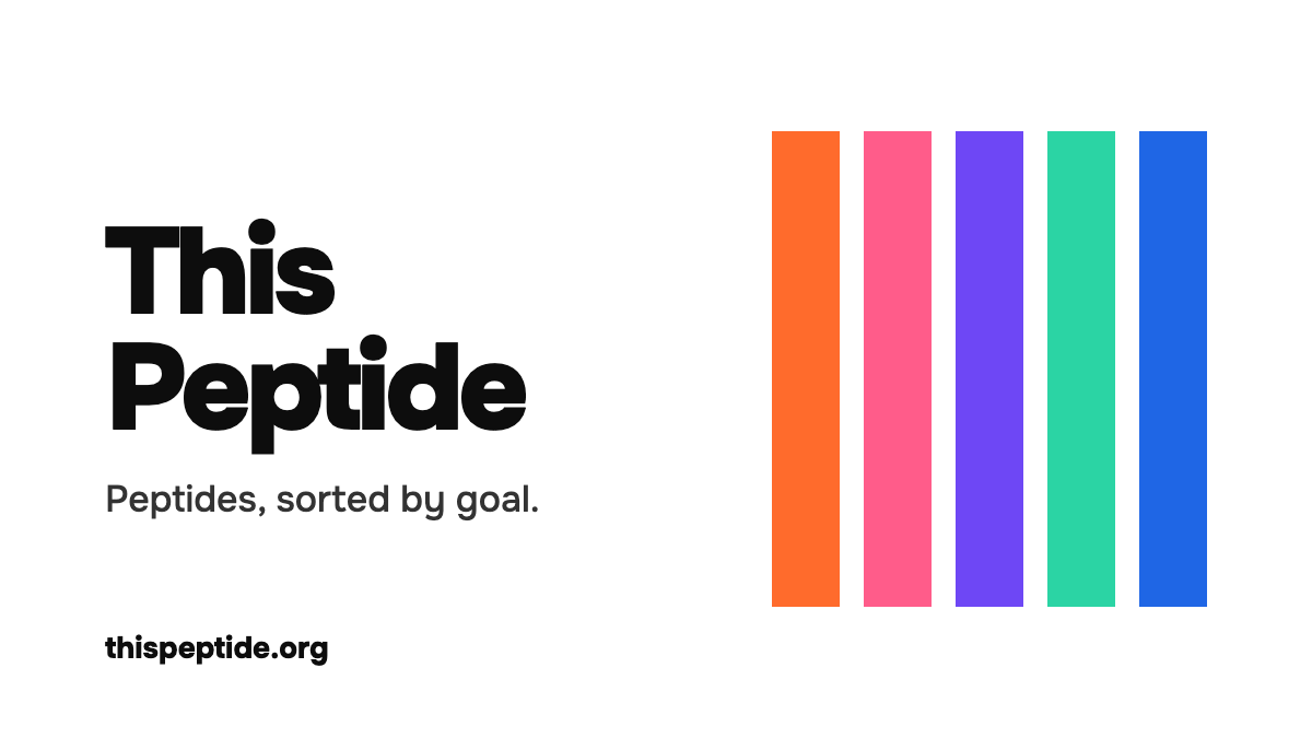 This Peptide logo with five colored bars